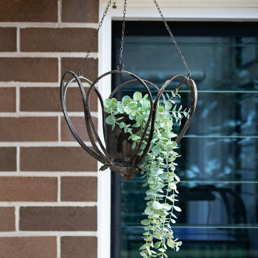 Vintage Metal Hanging Garden Planter