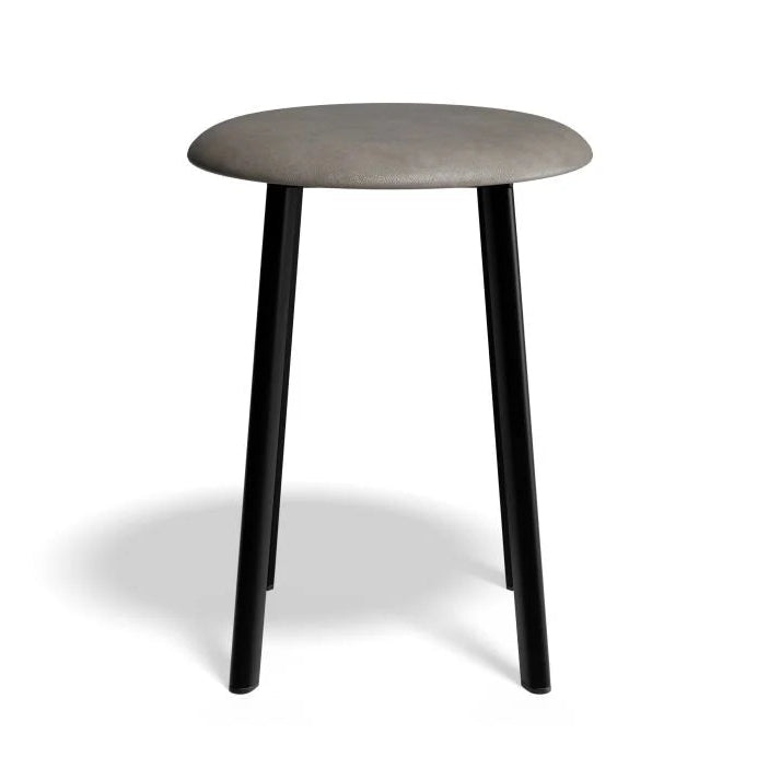 Vintage PU Leather Low Stool - Grey - 46cms