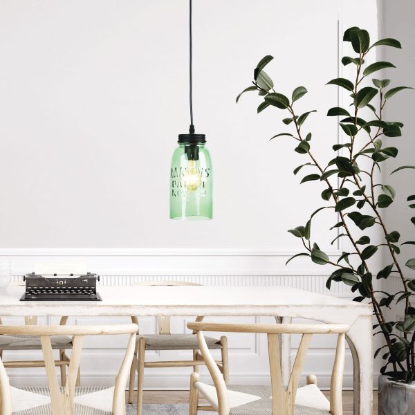 Vintage Preserving Jar Pendant Glass Lamp (Available in 2 Colors)