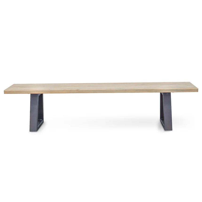 Vintage Reclaimed Elm Wood Bench 200cms - Natural