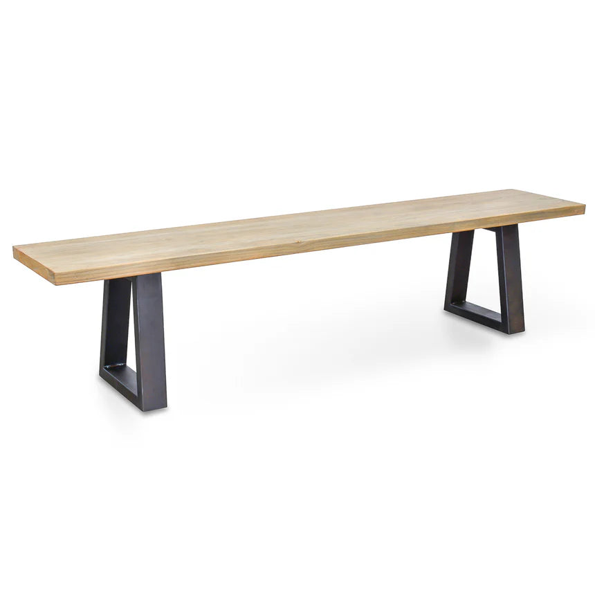 Vintage Reclaimed Elm Wood Bench 200cms - Natural