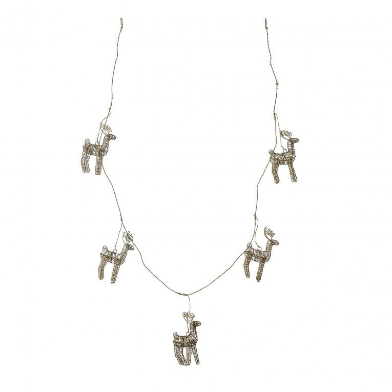 Vintage Look Metal Mesh Reindeer Garland (Available in 3 Colors)