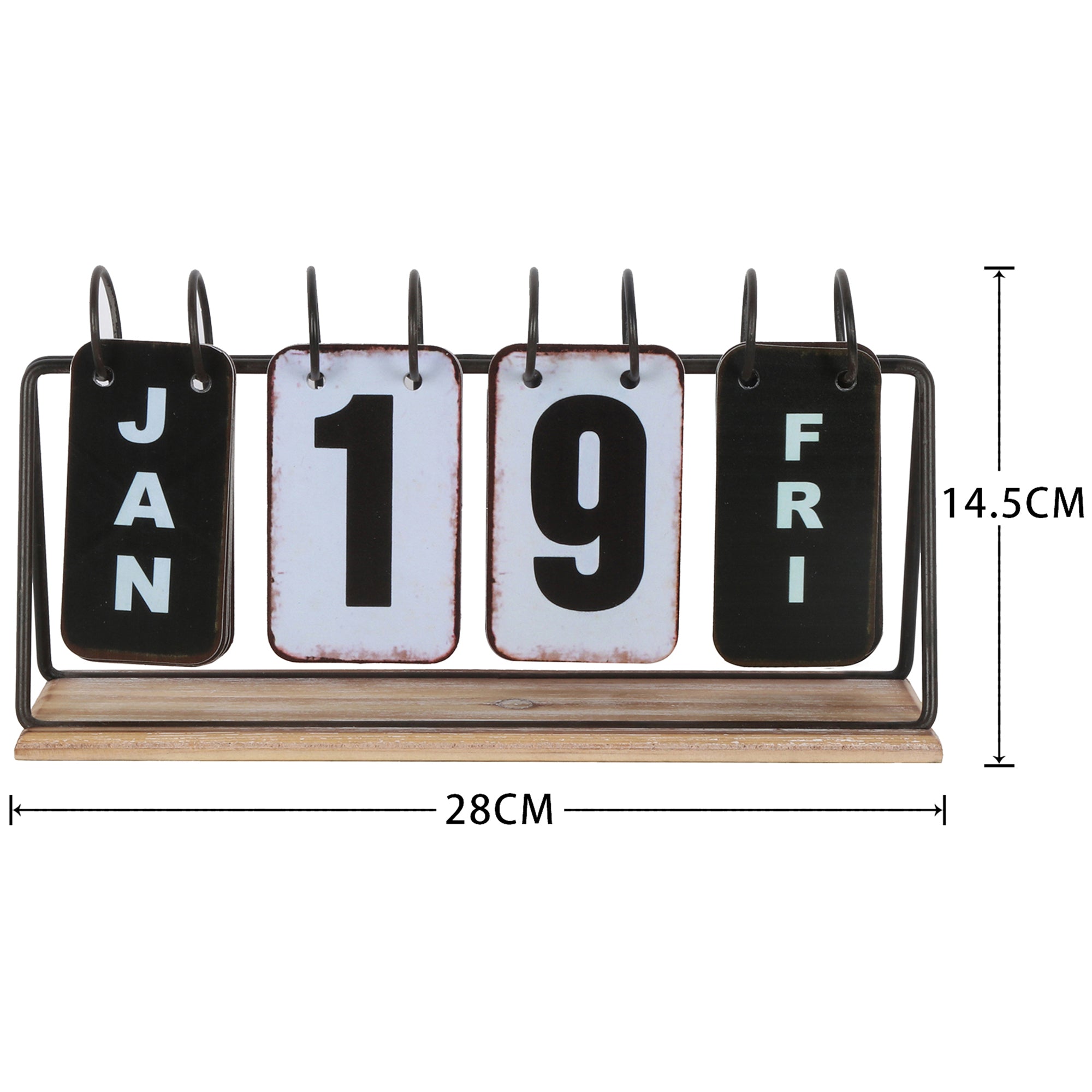 Vintage Style Black Table-Top Calendar