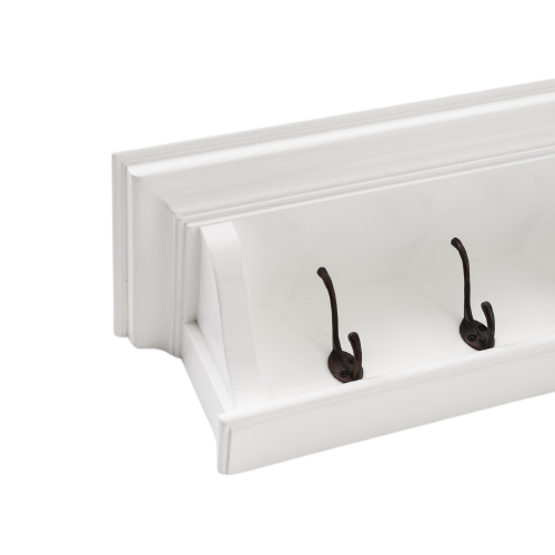 Wall-Mounted 6 Hooks Coat Rack White
