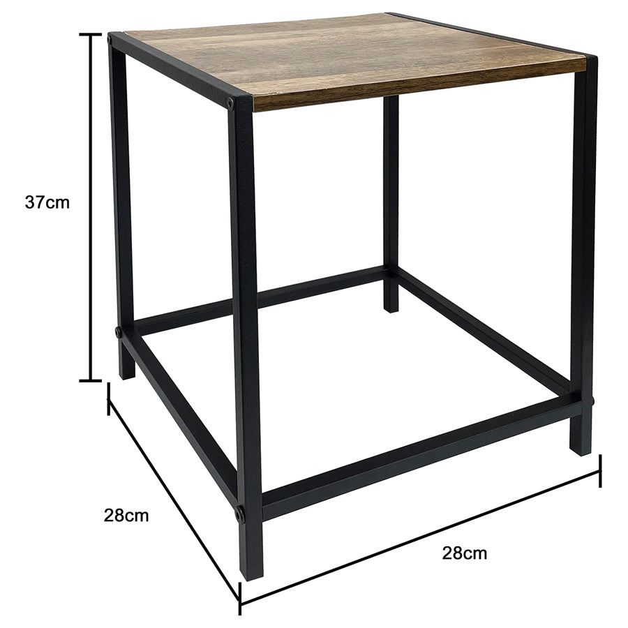 Walnut-finish Potplant Side Table 37cms