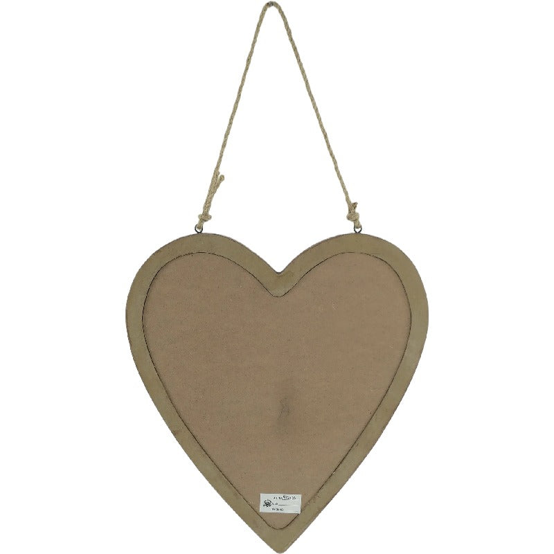 Wood-Framed Hanging Heart Blackboard
