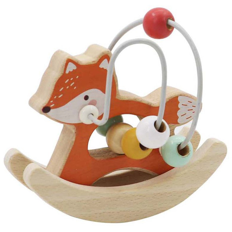 Wooden Bead Maze Rocking Fox Toy