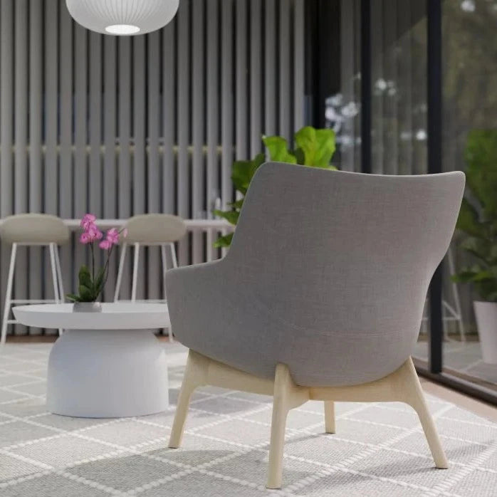 Wooden Comfort Single Seater Sofa - Silver Grey