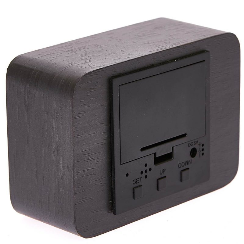 Wooden Cuboid LED Table Clock - Available in 2 Colors