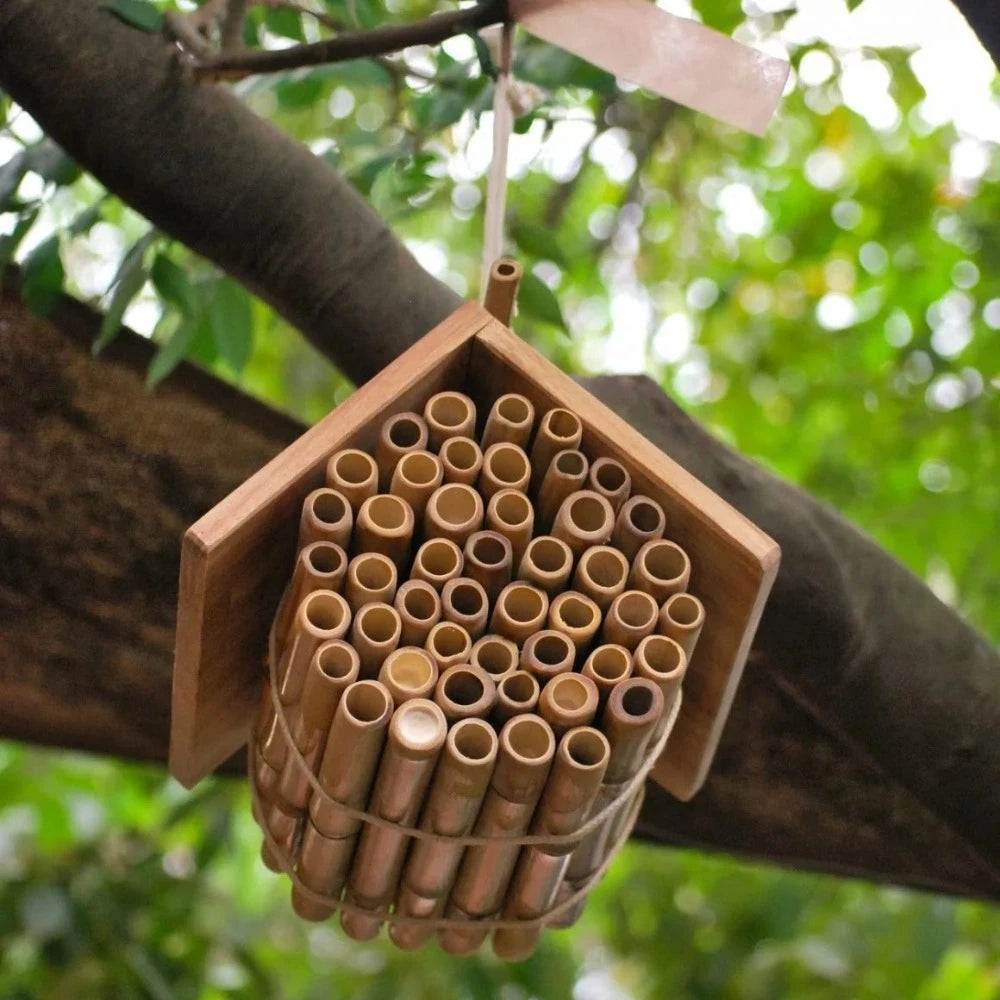 Wooden Hanging Bee House