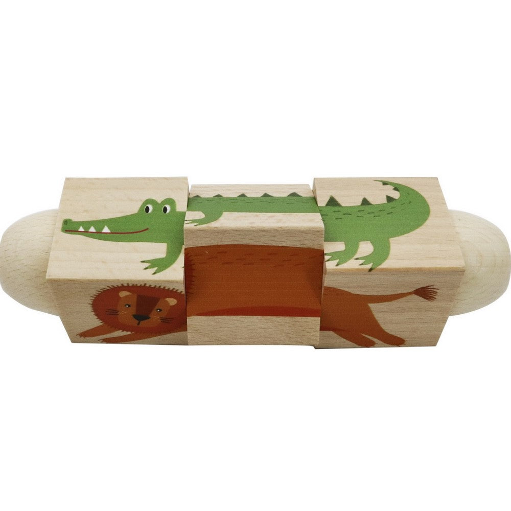 Wooden Jungle Animal Twist Puzzle Block