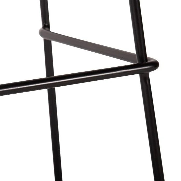 Wooden Round Seat Steel Base Low Stool (Available in 2 Colors)