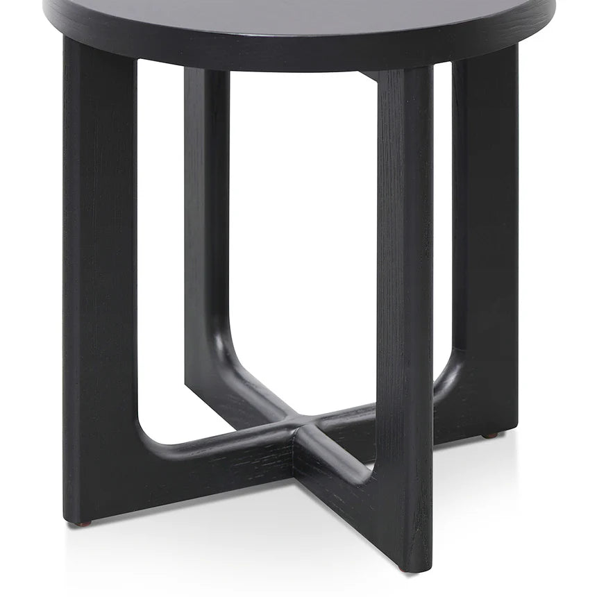 Wooden Round Side Table 50cms - Black