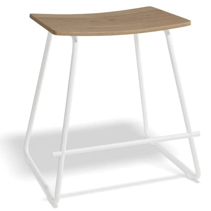 Wooden Seat Steel Base Low Stool 47cms (Available in 2 Colors)