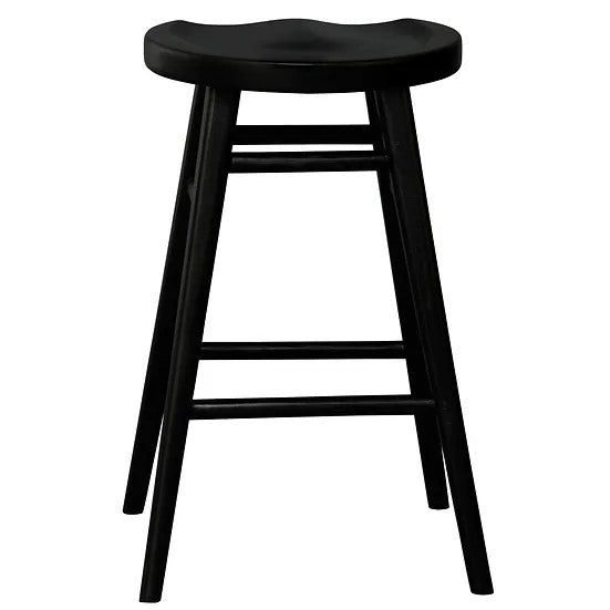 Wooden Solid Counter Stool - Black