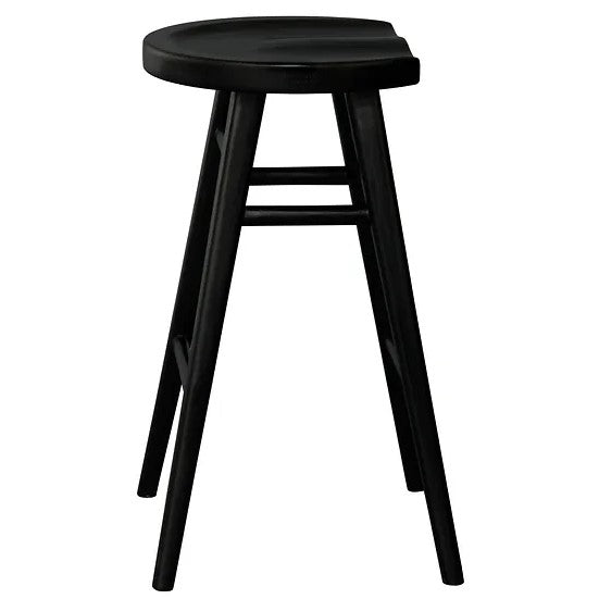 Wooden Solid Counter Stool - Black