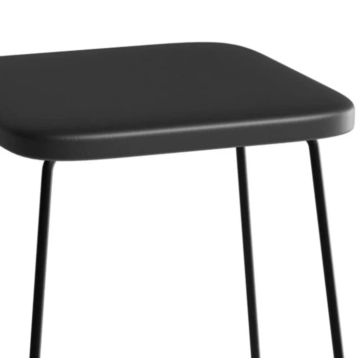 Wooden Square Seat Steel Base Low Stool (Available in 2 Colors)