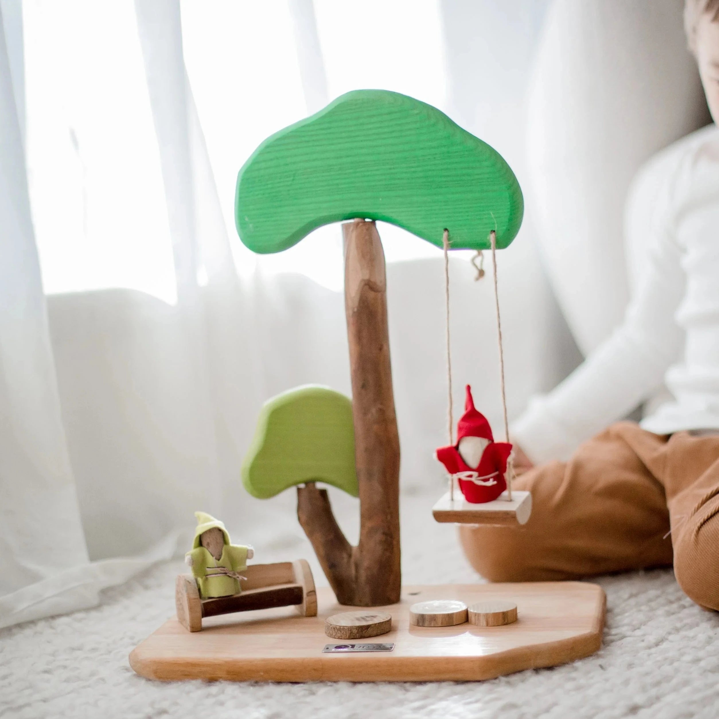 Wooden Tree and Swing Play Set