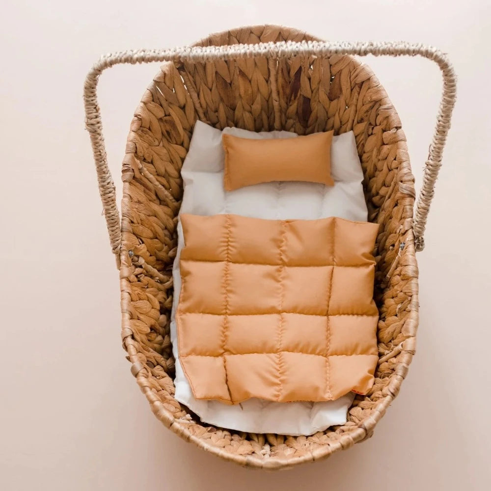 Wooden Vintage Wicker Dolls Basket