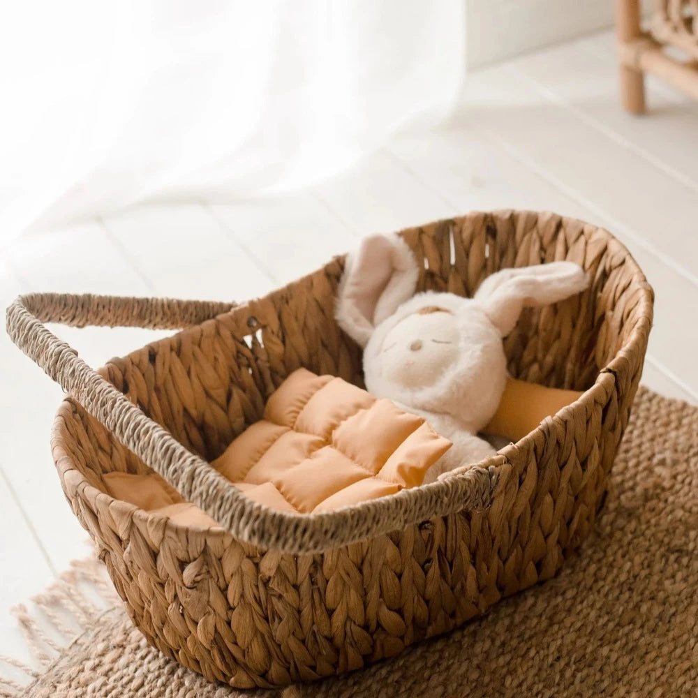 Wooden Vintage Wicker Dolls Basket