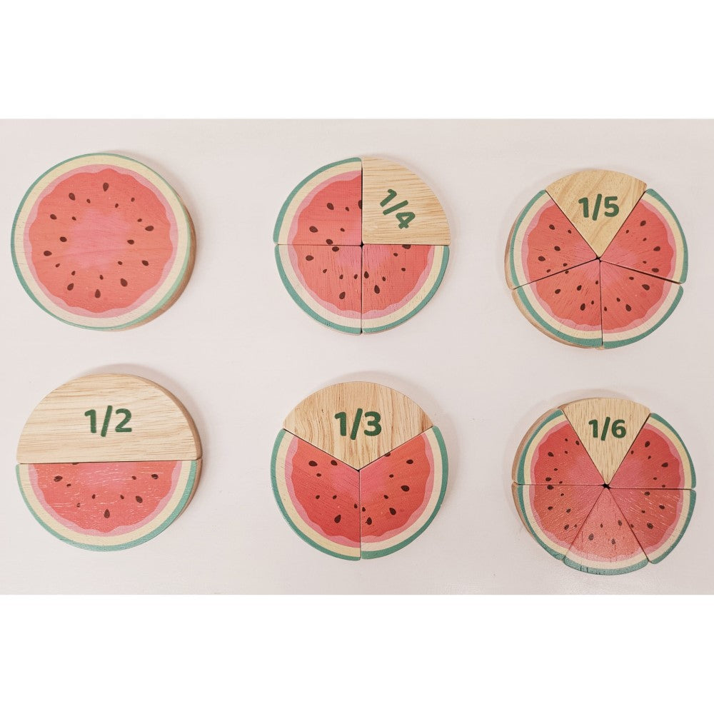 Wooden Watermelon Fraction Set