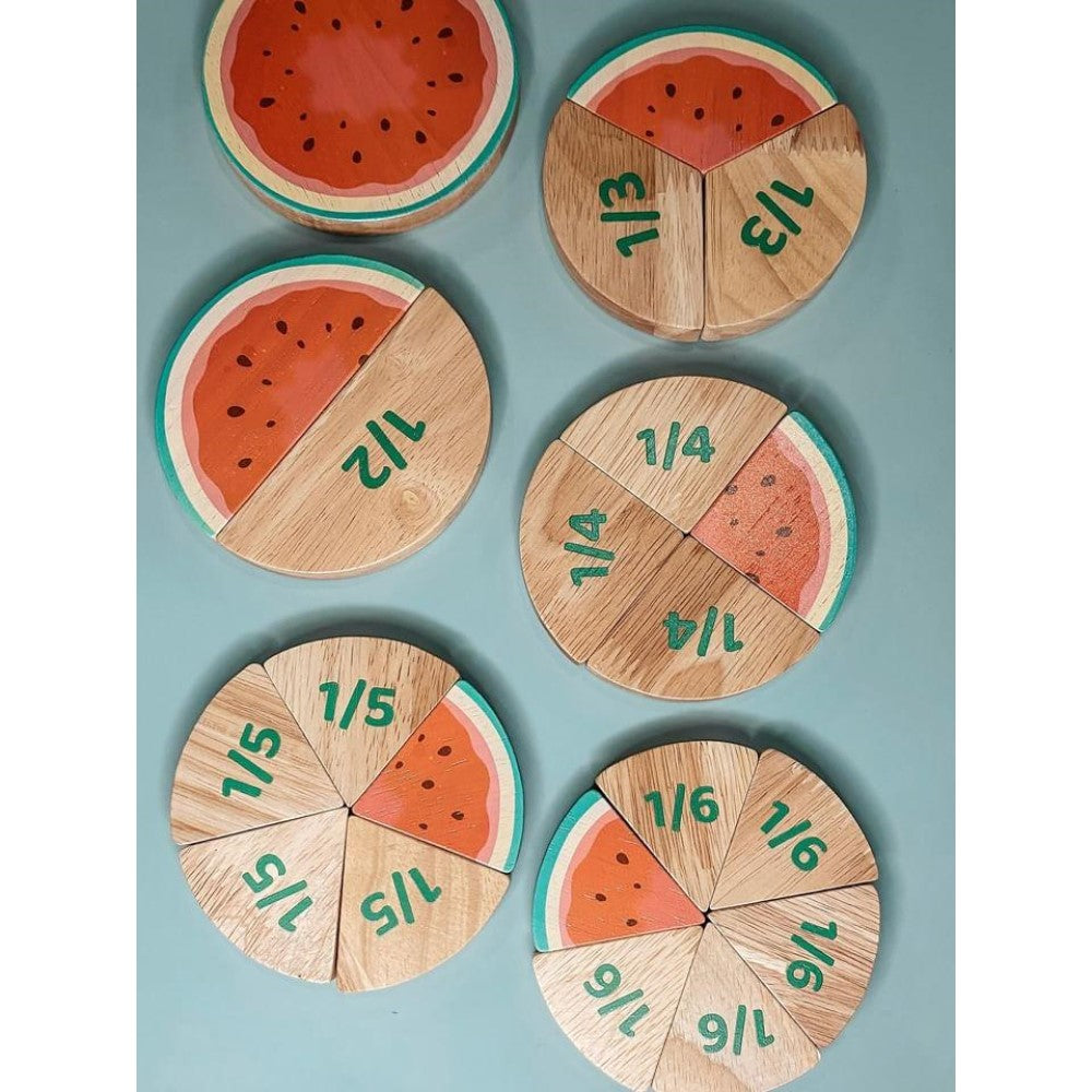 Wooden Watermelon Fraction Set