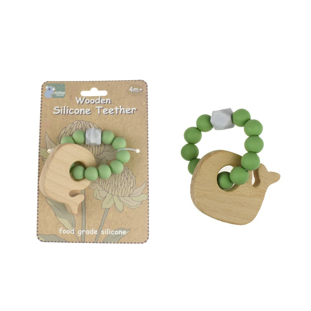 Wooden Whale Silicone Splash Teether (Available in 2 Colors)