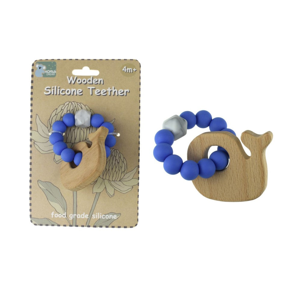 Wooden Whale Silicone Splash Teether (Available in 2 Colors)