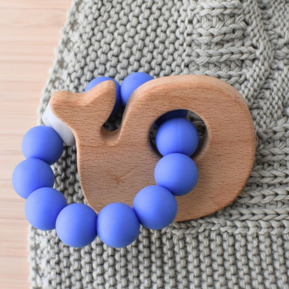 Wooden Whale Silicone Splash Teether (Available in 2 Colors)