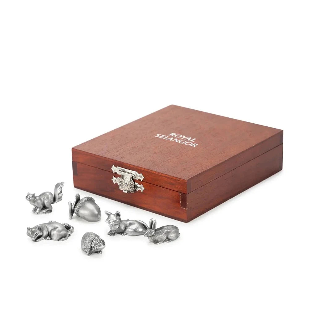 Woodland Pewter Place Card Holders Set of 6 in Gift Box
