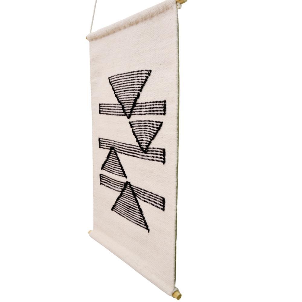 Woolen Wall Hanging Tapestry - Ivory & Black