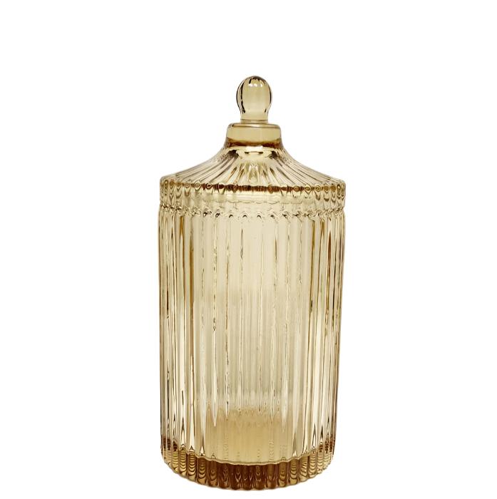 XL Ribbed Verona Round Ribbed Glass Jar - Available in 2 Colors