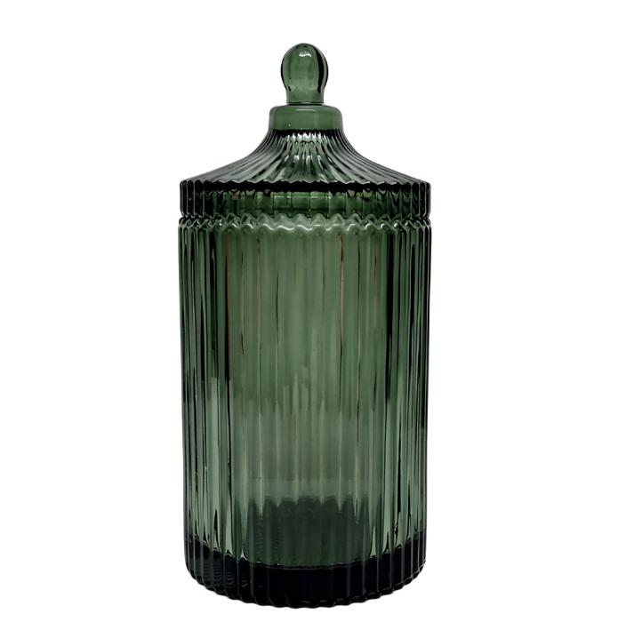 XL Ribbed Verona Round Ribbed Glass Jar - Available in 3 Colors