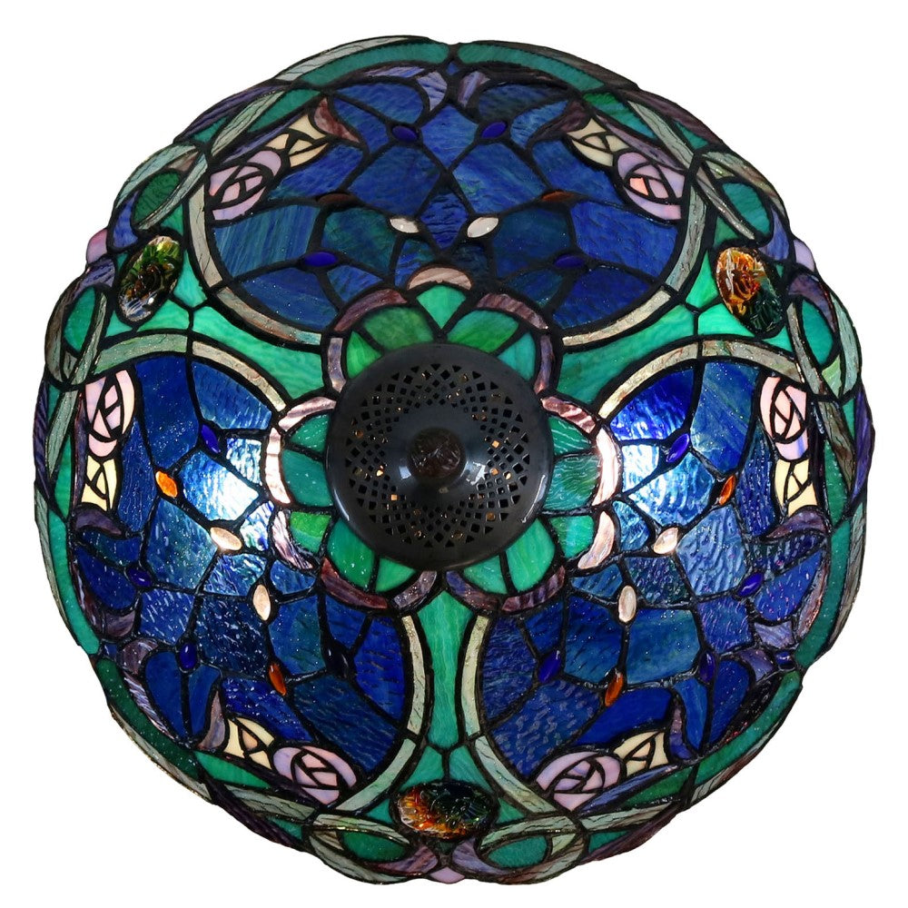 Zander Tiffany Style Table Lamp - Blue