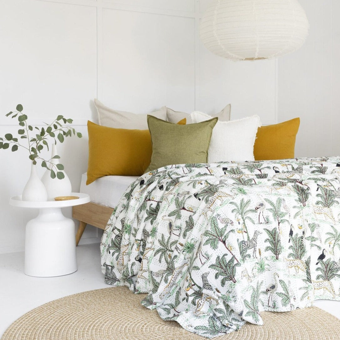 Zebra Palms Symphony Cotton Bedspread King Size