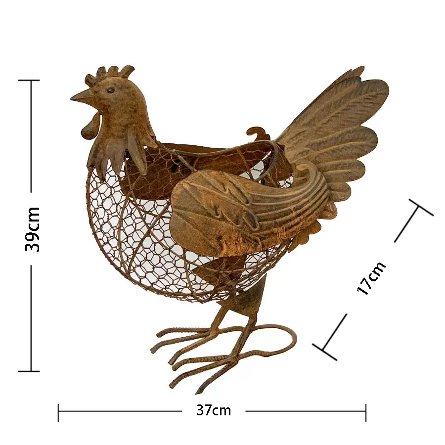 Metal Decorative Chook Egg Basket/Storage