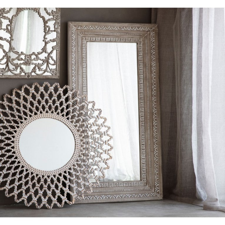 Antique Wooden Leaner Wall/ Floor Mirror