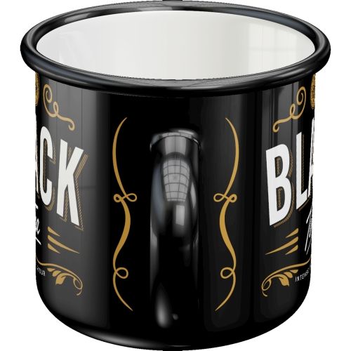 "Black Tea Extra Strong" Enamel Coffee Mug