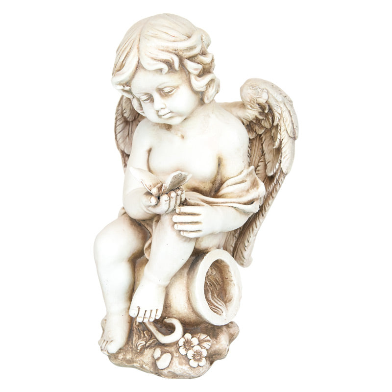 Cherub Playing With Butterfly Statue