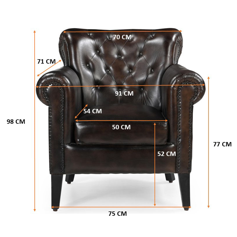 Chocolate Leather Armchair