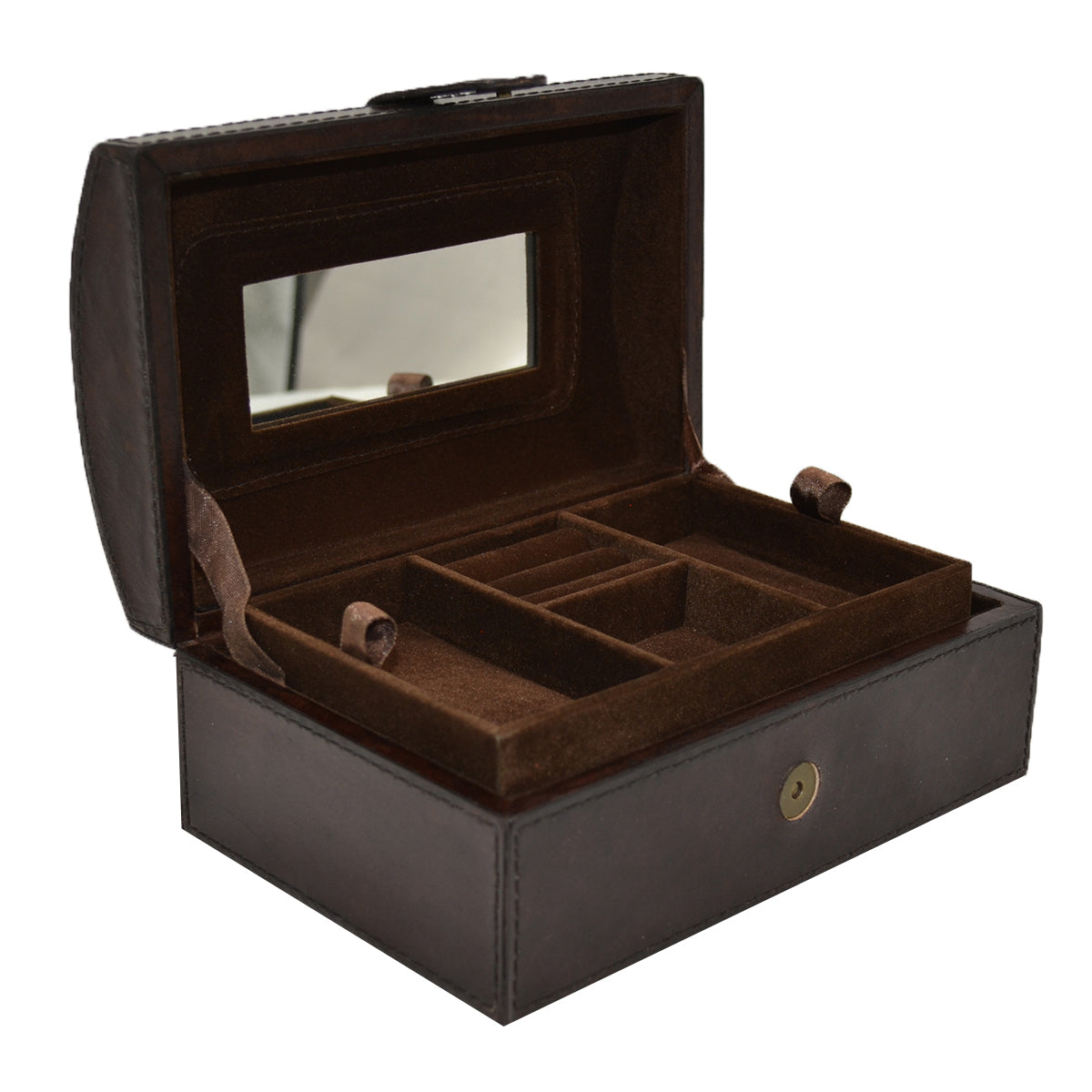 Curve Top Leather Jewelry Box (Available In 2 Colors)