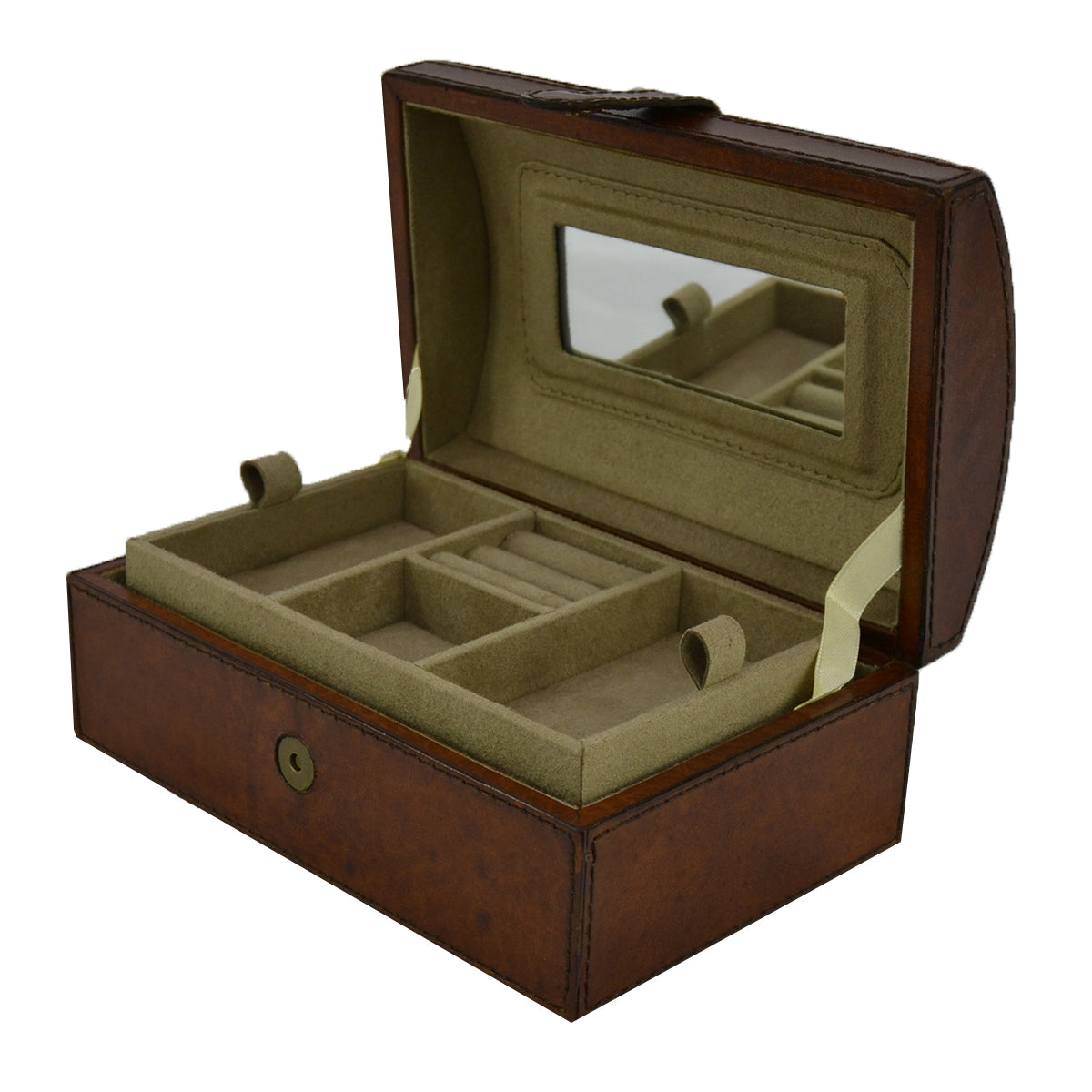 Curve Top Leather Jewelry Box (Available In 2 Colors)
