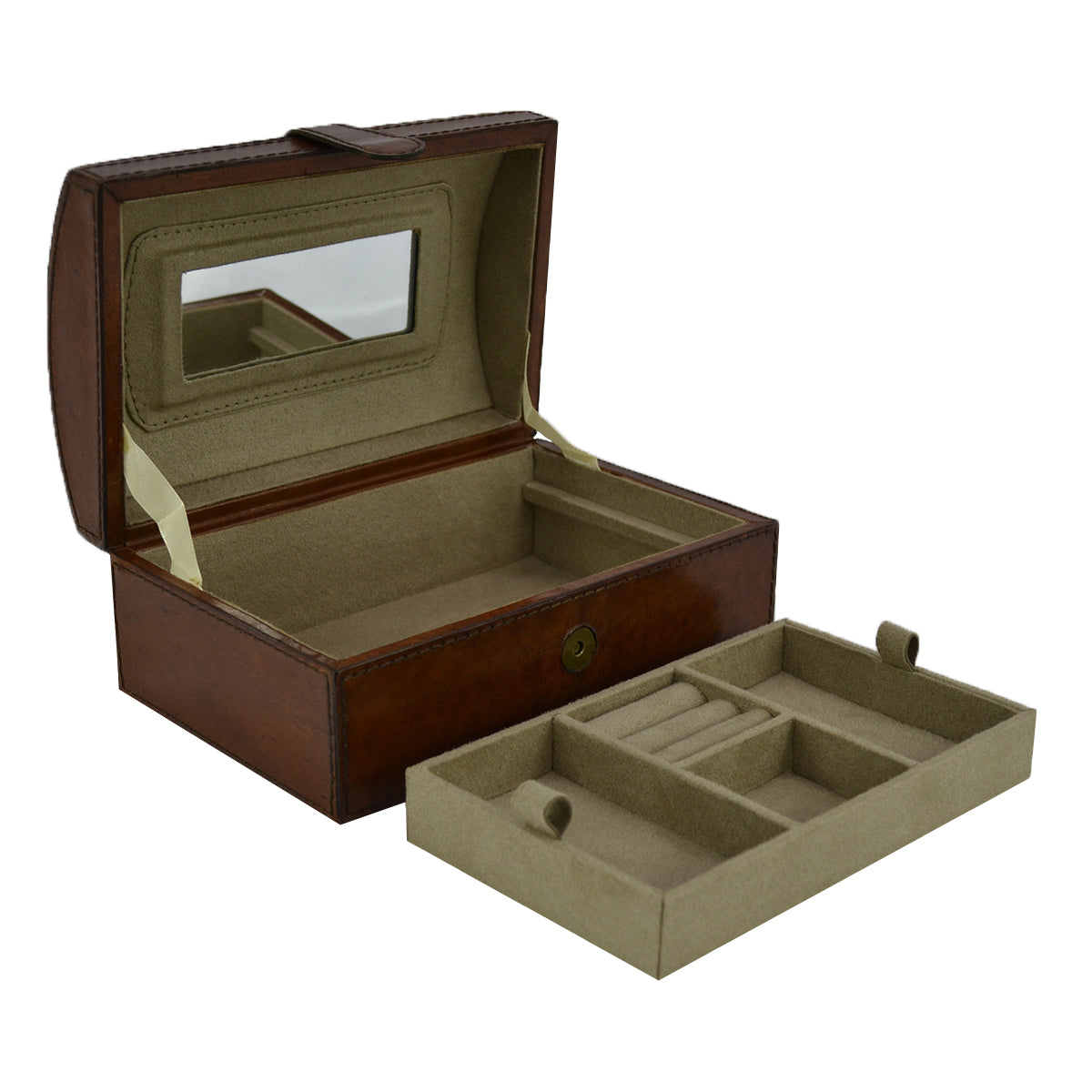 Curve Top Leather Jewelry Box (Available In 2 Colors)