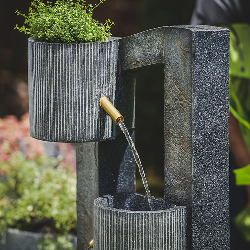 Cylinder Spout Cascade Water Feature