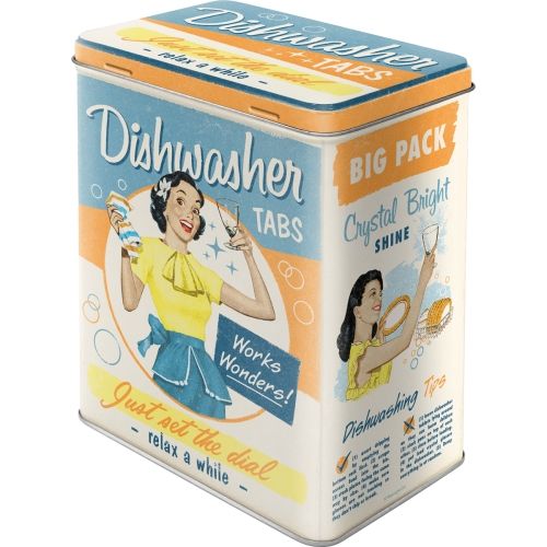 Dishwater Tabs Works Wonders Storage Tin Box