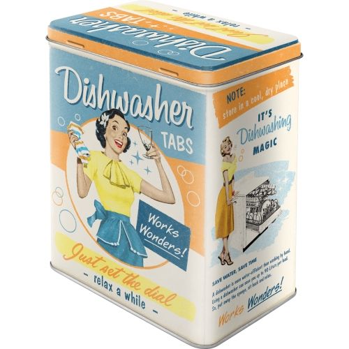Dishwater Tabs Works Wonders Storage Tin Box