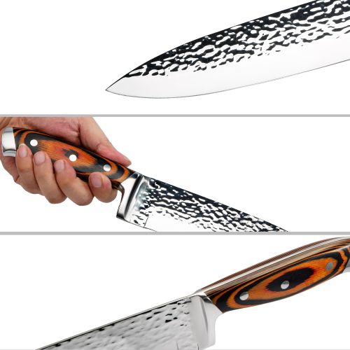 Embossed Blade 15pc Kitchen Knives Block Set (Available in 2 Colors)