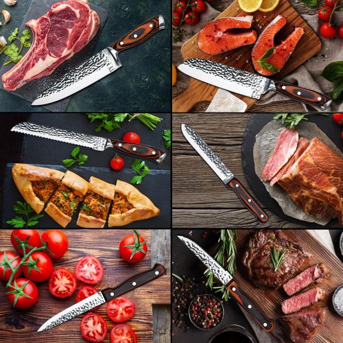 Embossed Blade 15pc Kitchen Knives Block Set (Available in 2 Colors)