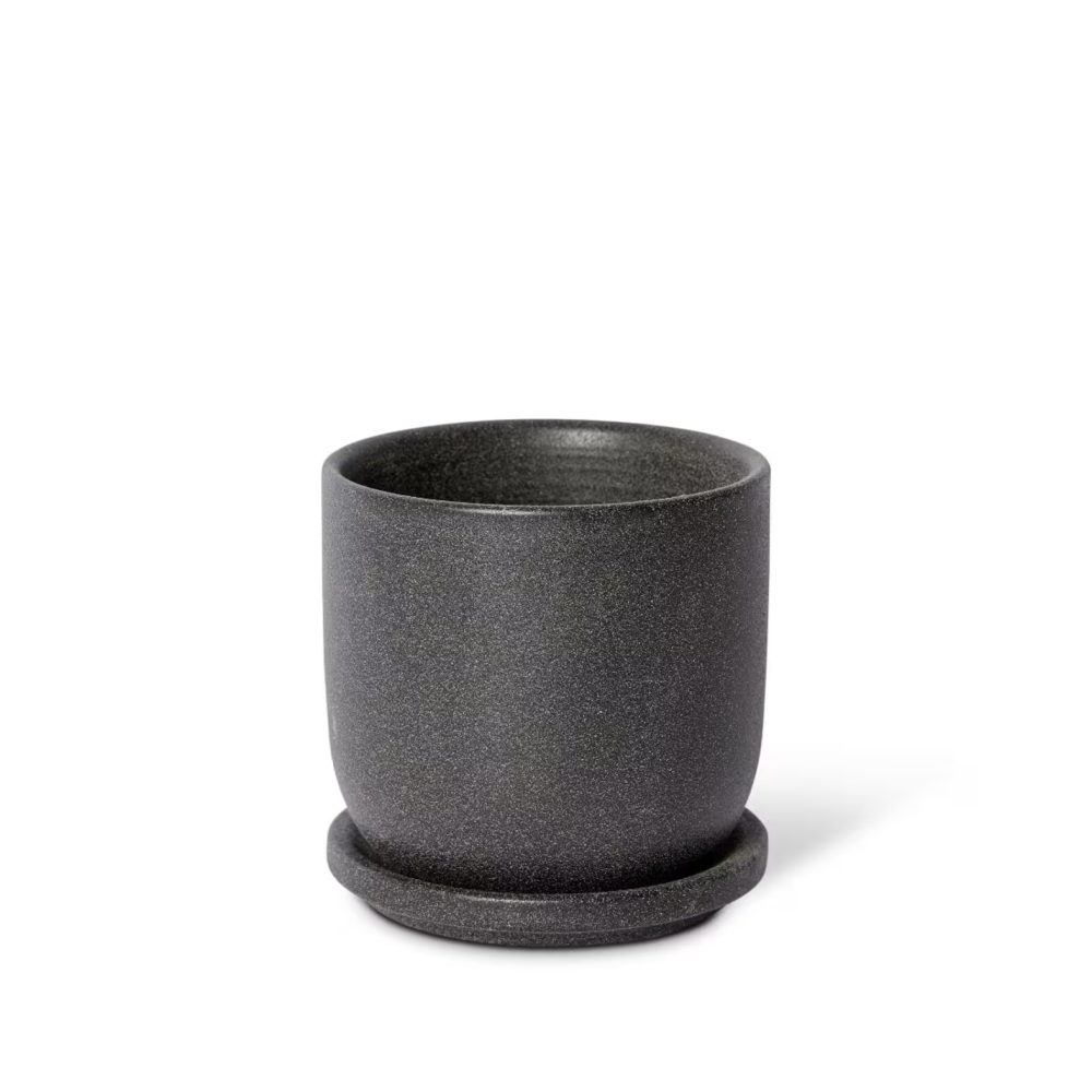 Cermaic Allegra Pot with Saucer - Available in 3 colors - 12 x 12 x 12cms