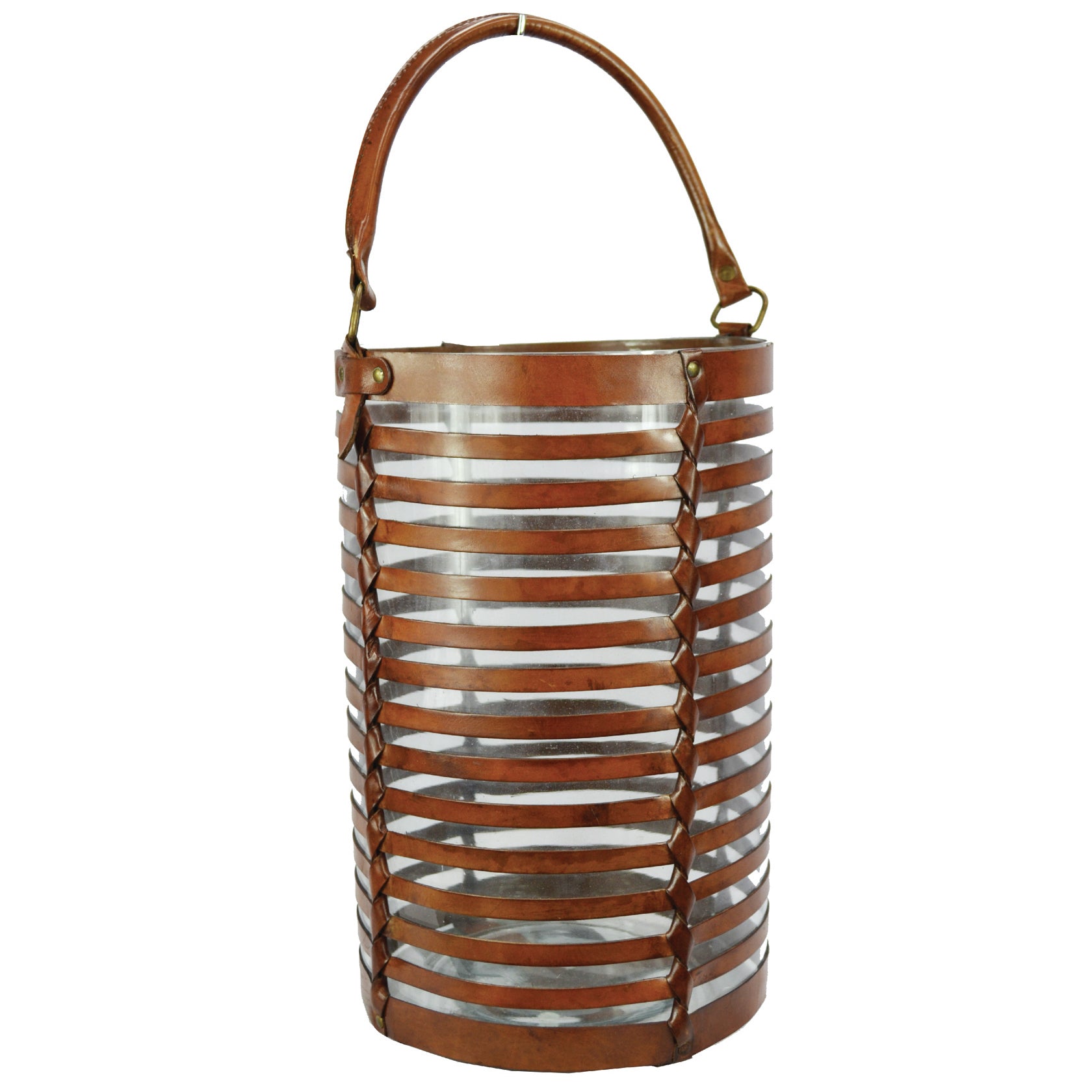 Set of 3 Horizontal Striped Hanging Hurricane Lamps